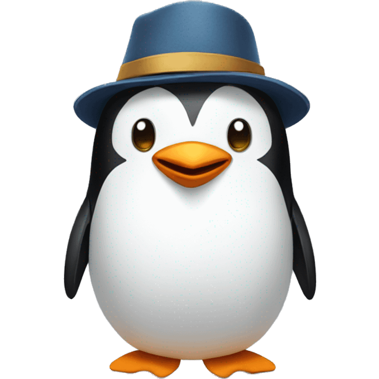 penguin with a hat emoji