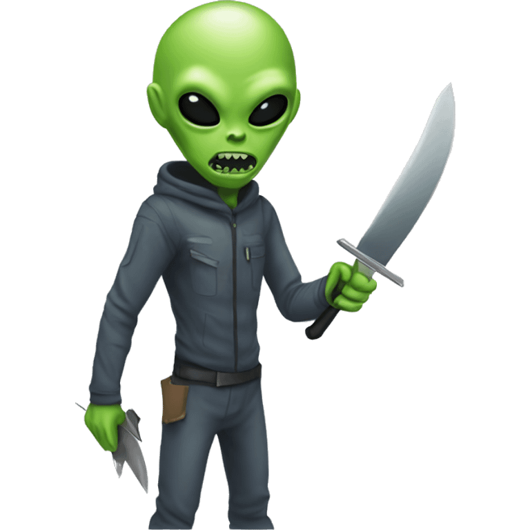 Alien with a knife  emoji