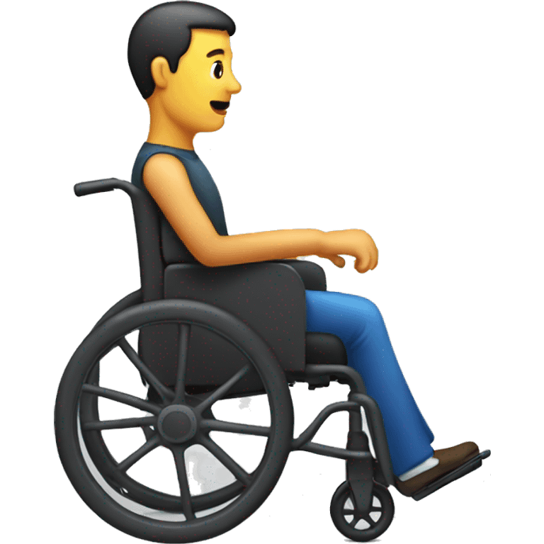 Man on wheelchair moving towards a hole  emoji