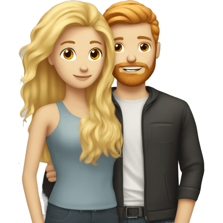 Blonde girl with her red beard blond hair boyfriend  emoji