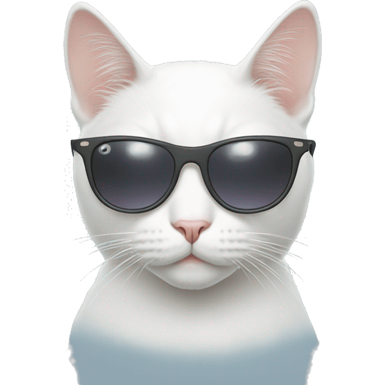 White cat with sunglasses  emoji