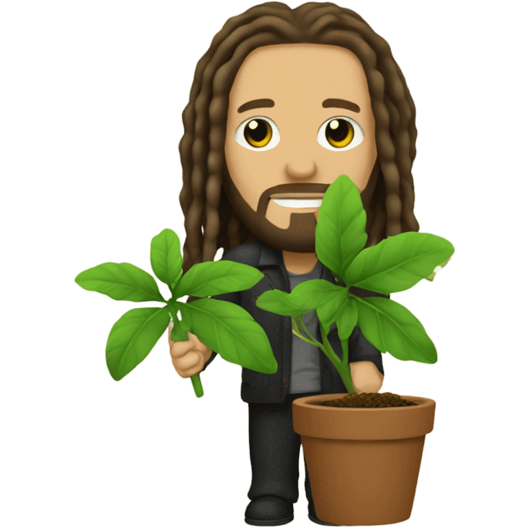 Brian head Welch with a plant emoji