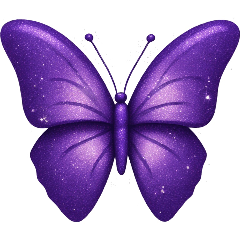 Glitter butterfly purple emoji