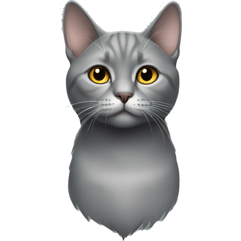 Grey Russian cat white chest emoji