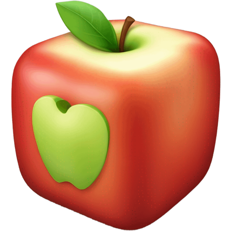 Cube shaped Apple emoji