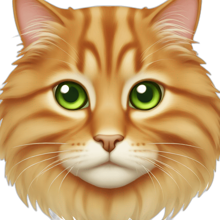 Ginger siberian cat with green eyes emoji