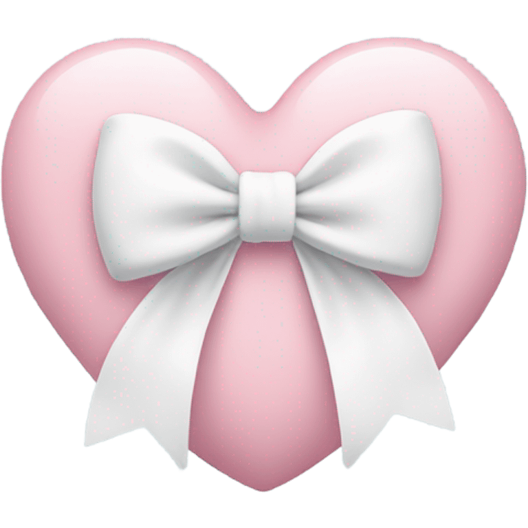 Pastel pink heart with white bow emoji