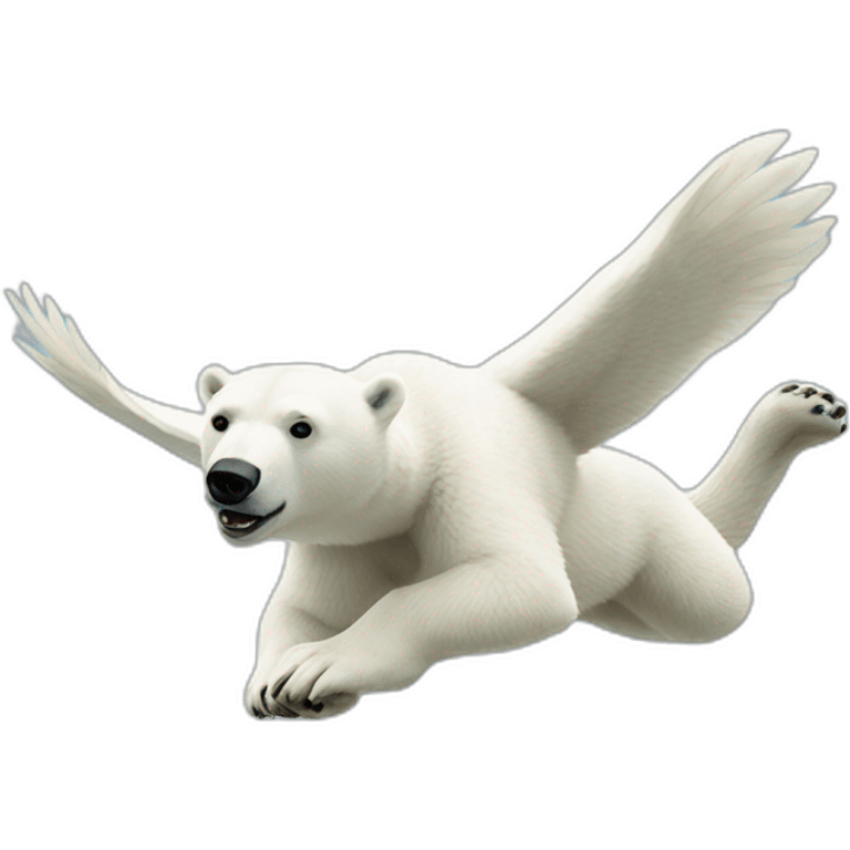 flying polar bear emoji