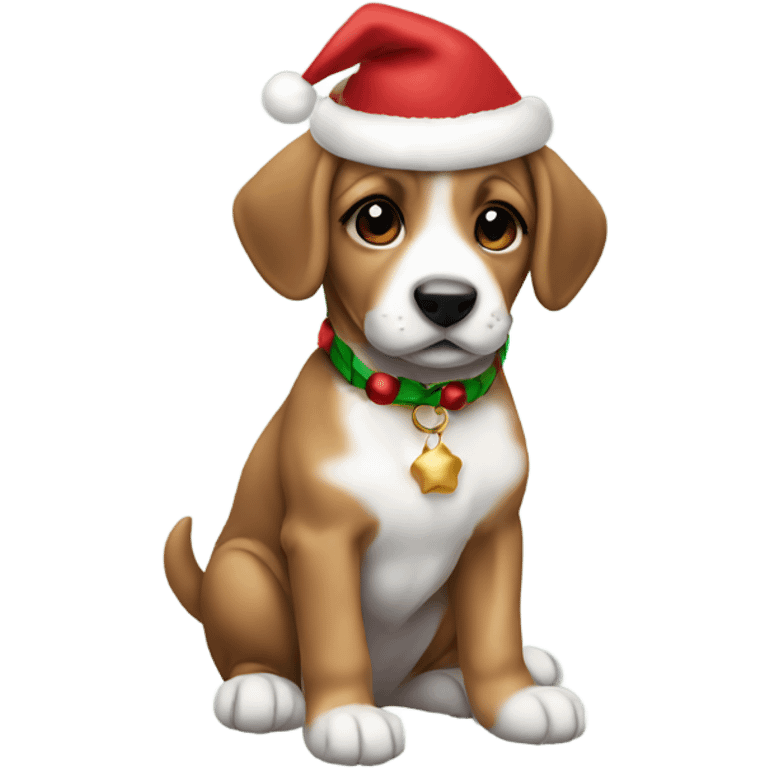 Christmas puppy emoji