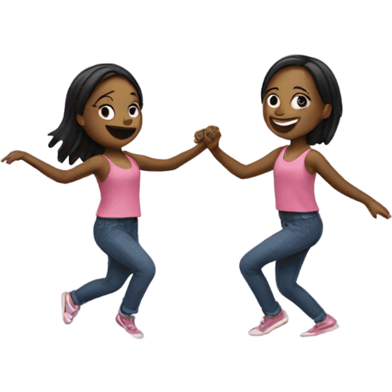 Two girls dancing  emoji