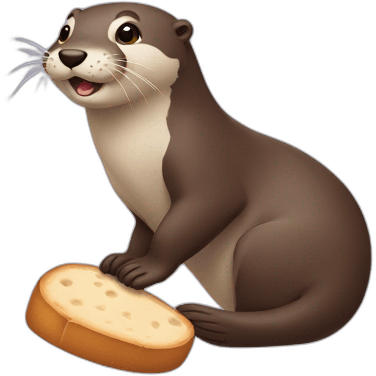 Otter playing with bread emoji