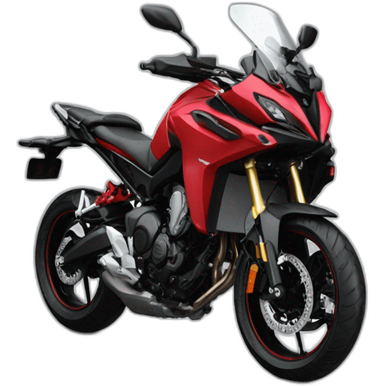 Yamaha tracer 9 GT 2021 Red with a rider on the leaning motorcycle roja emoji