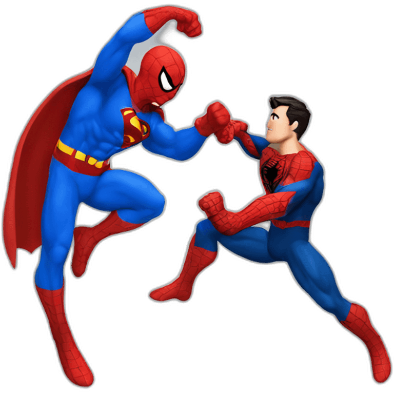 Spider-Man and Superman fighting emoji