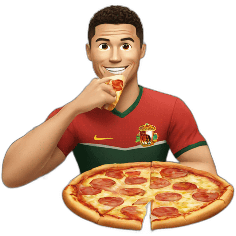 Ronaldo eating a pizza emoji