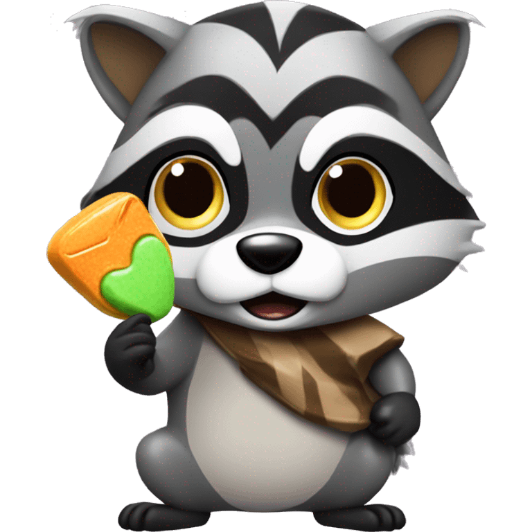 racoon stealing candy emoji