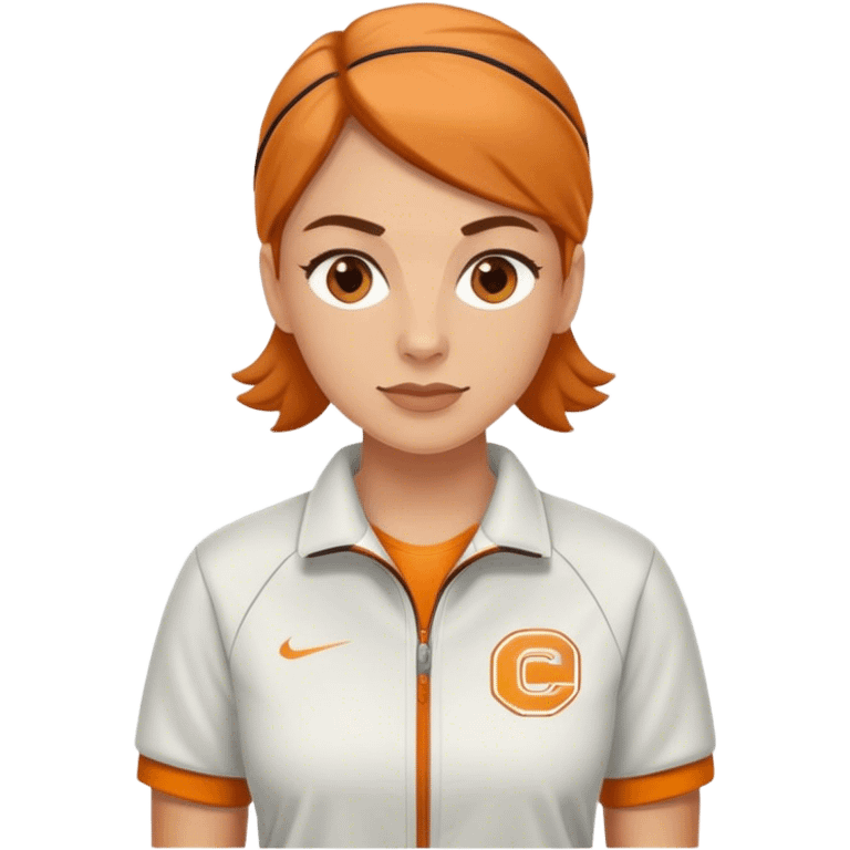 female sport coach with coach wear emoji