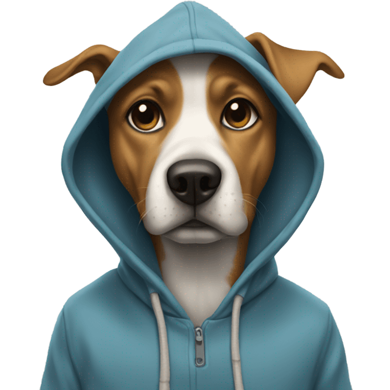 Dog wearing a hoodie  emoji