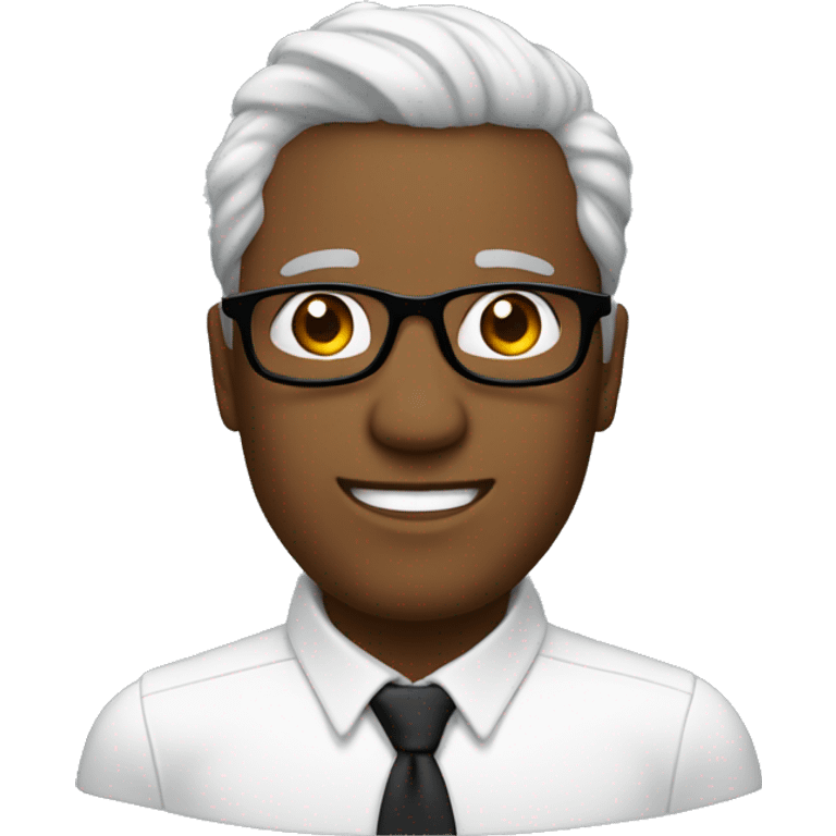 Homme avec des lunettes, peau très blanche, imberbe et les cheveux noirs emoji