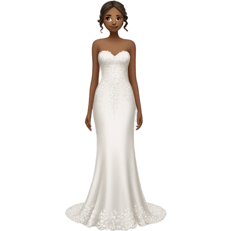 Wedding dress beautiful finish with daisy  emoji