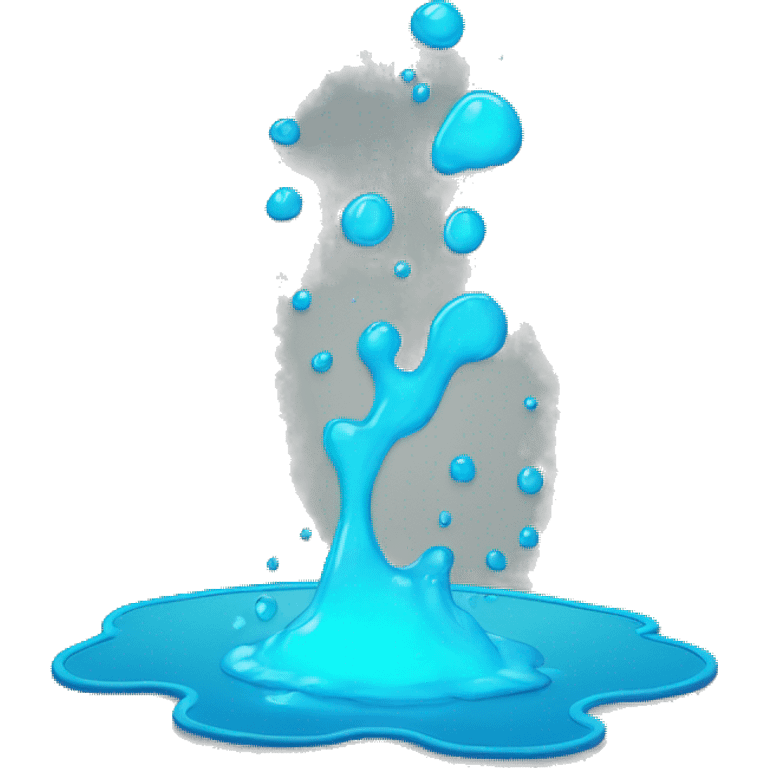 Glowing Cyan blue paint splashed puddle  emoji