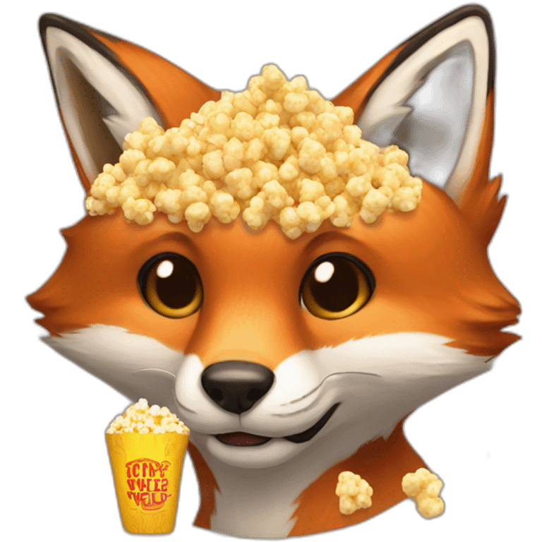 fox with pop corn emoji