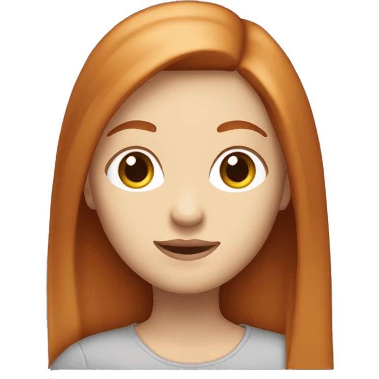 redhead white woman medium long straight hair, hug emoji