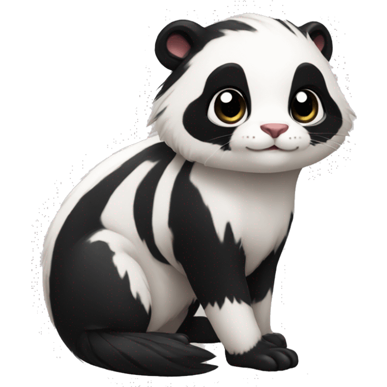 Cute skunk-panda-ferret-cat-hybrid full body emoji