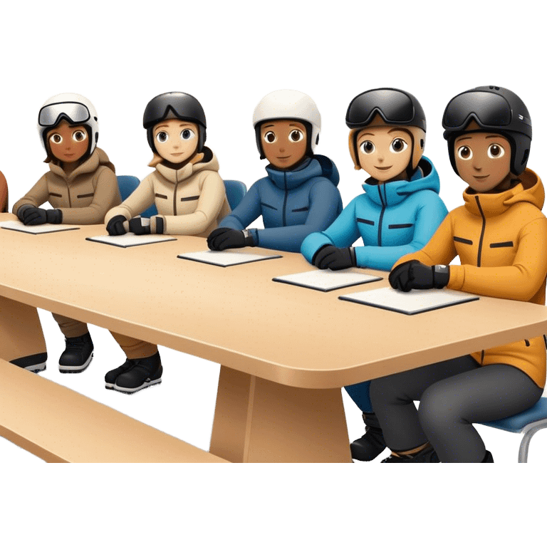 Board meeting on snowboarding emoji