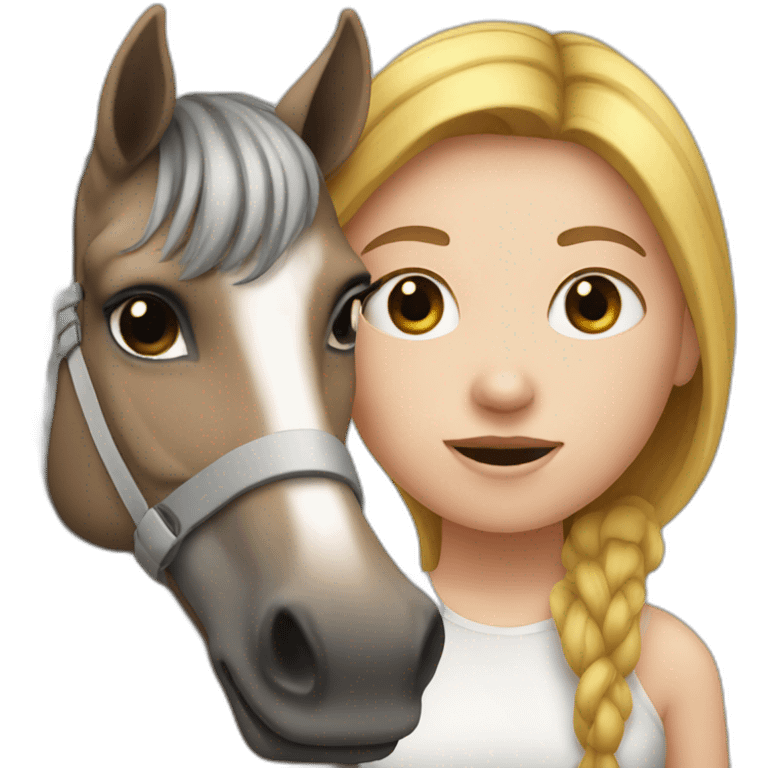 the white face girl with horse emoji