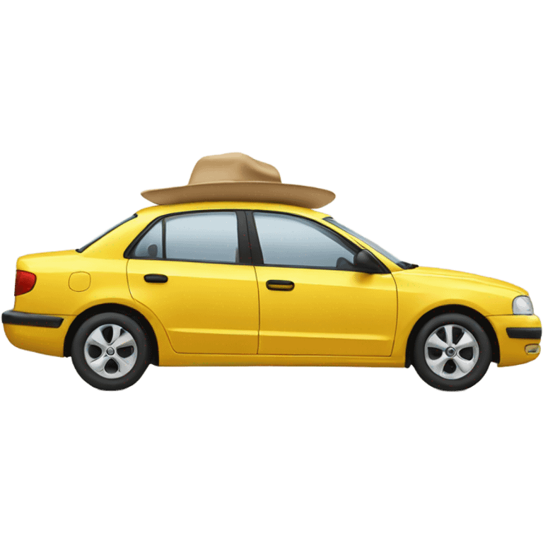 Car wearing a hat emoji