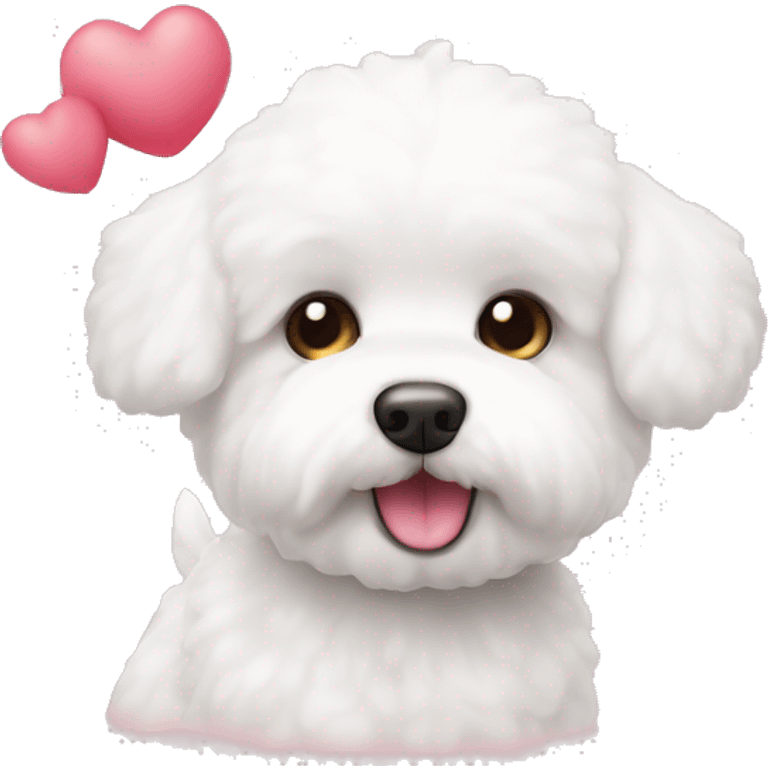 Bichon maltes con corazones  emoji