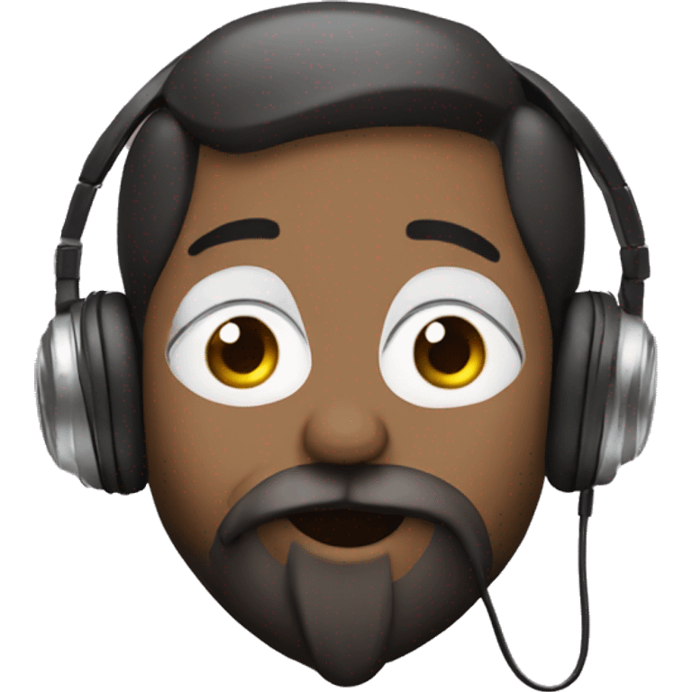 blowing a kiss with beard and headphones emoji