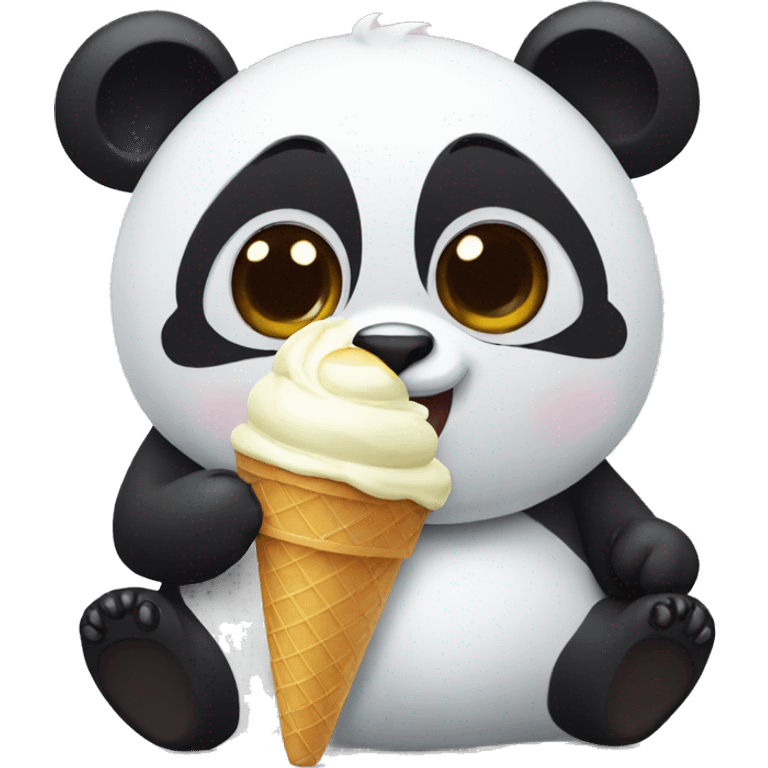 Panda eating ice cream emoji