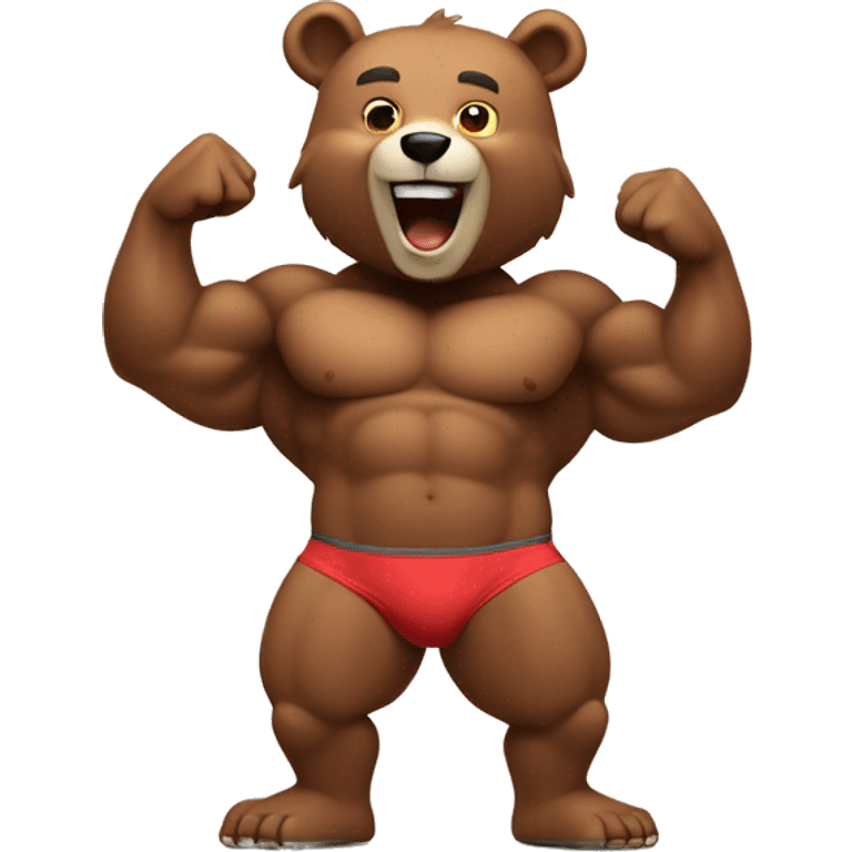 Happy Bodybuilding Bear  emoji