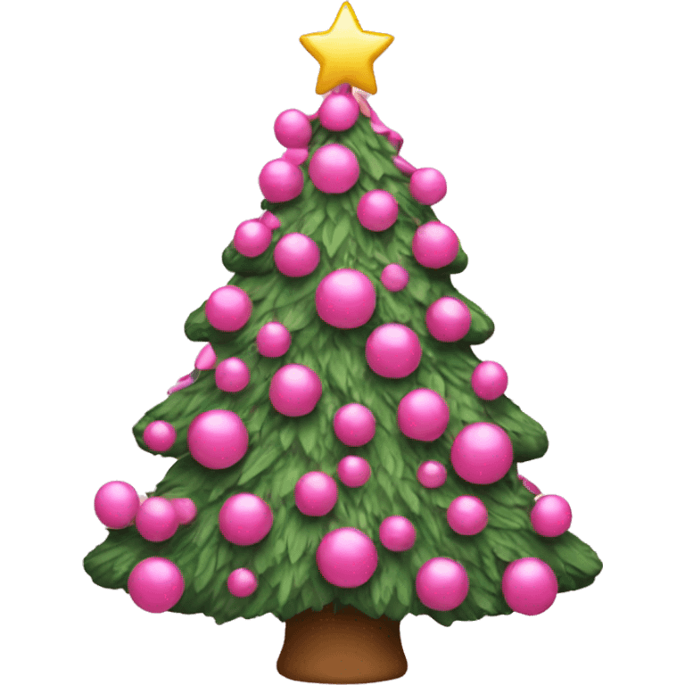 Pink Christmas tree emoji