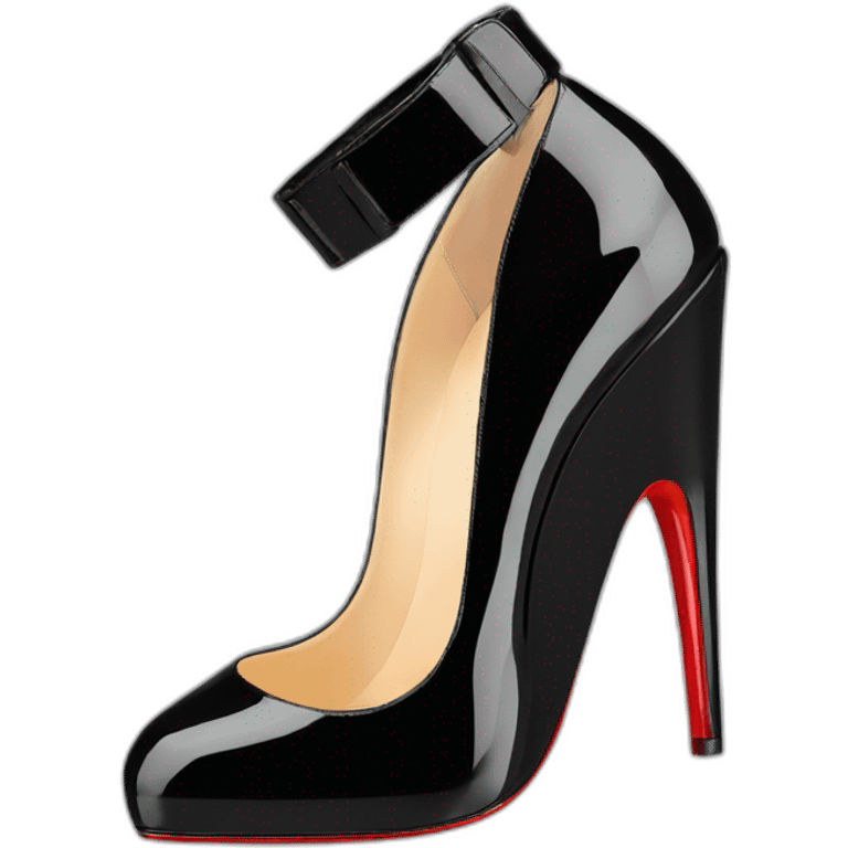 WEDGE heel LOUBOUTIN black PATENT emoji