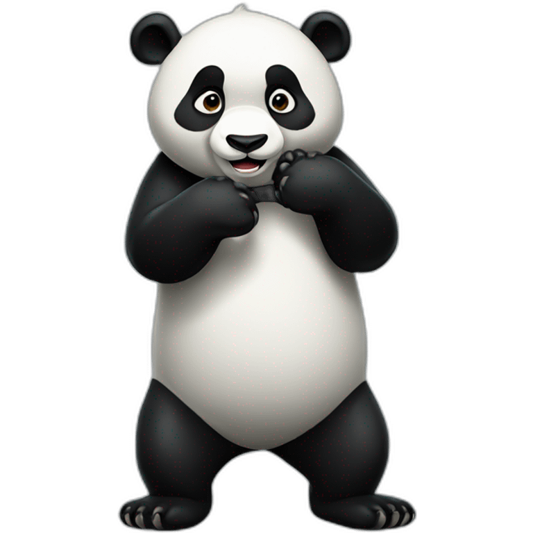 Panda bear full body scratching emoji