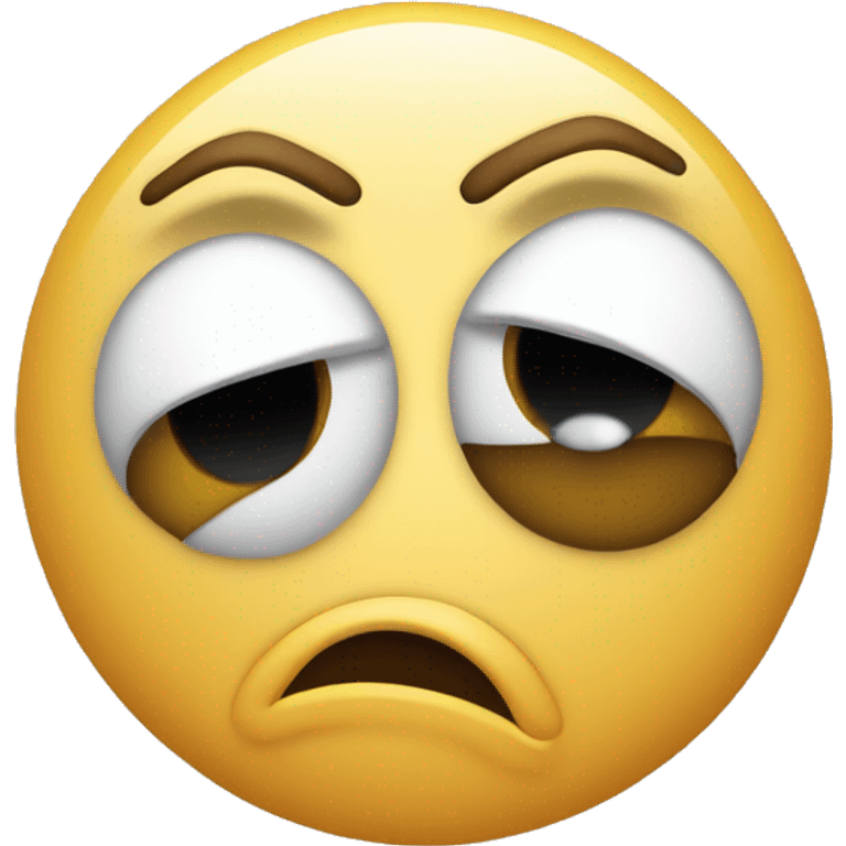 A simple 3D emoji face with a disgusted expression, scrunching its eyes shut. The emoji is pinching its nose with one hand. emoji