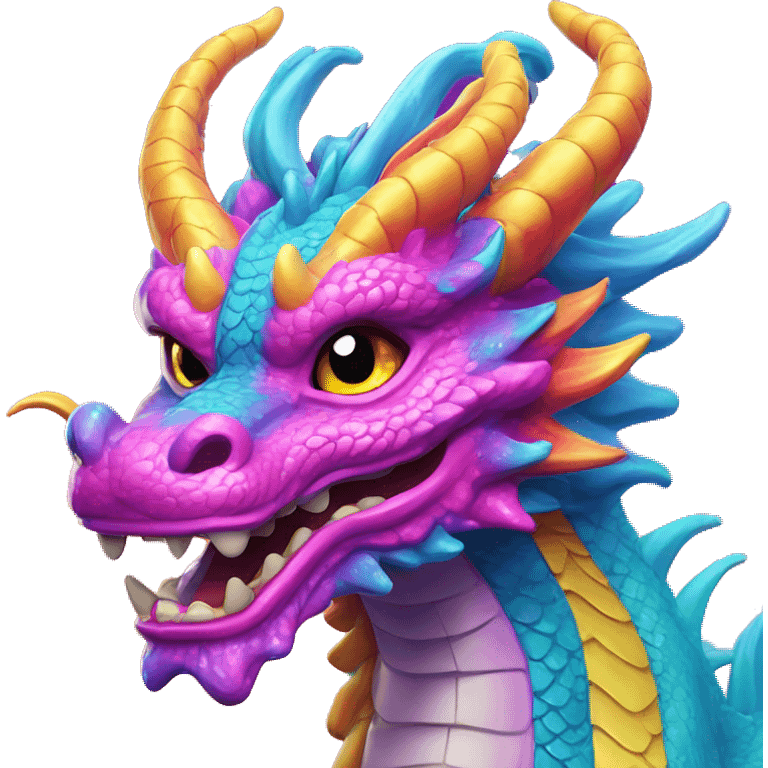 Lisa frank Chinese dragon emoji