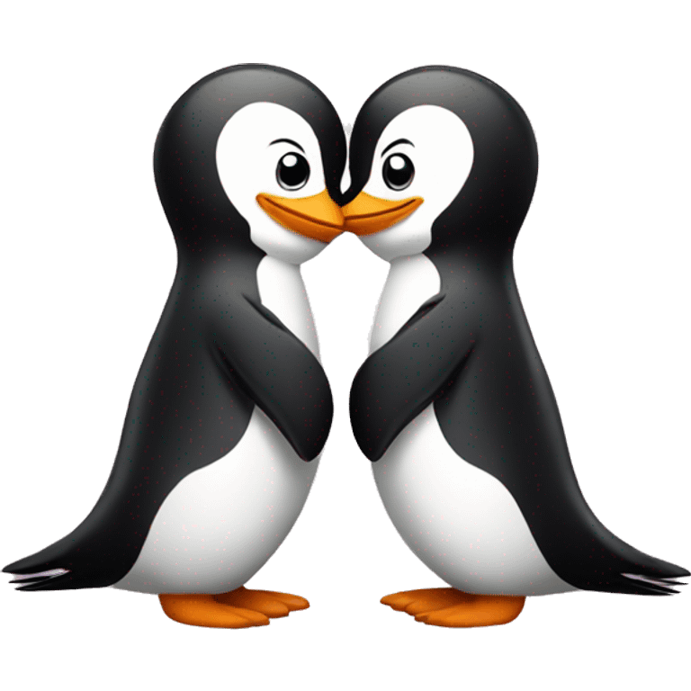 Two pinguins kissing  emoji