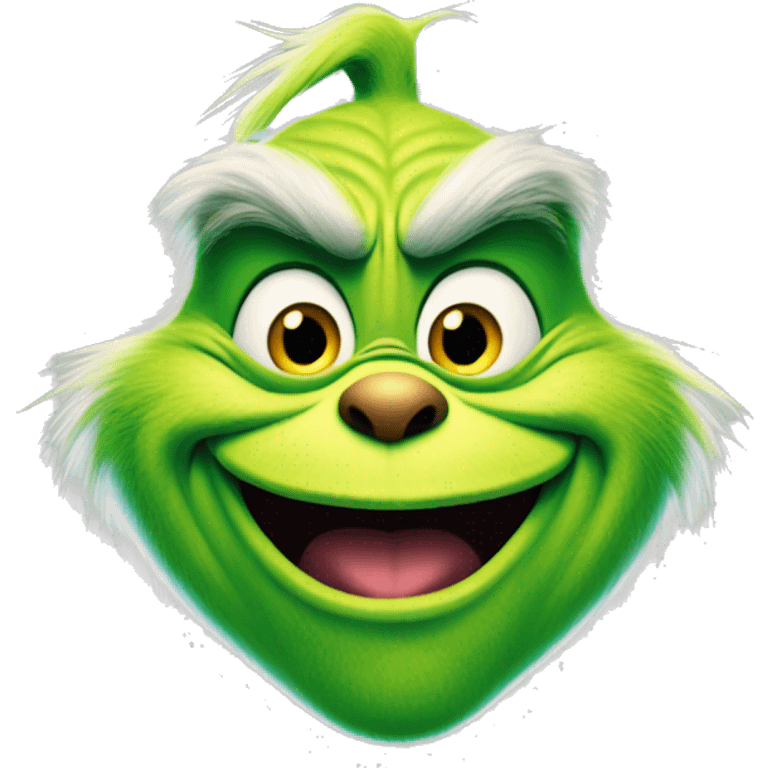 The Grinch smiling maniacally  emoji