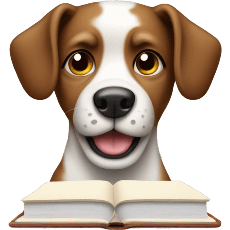 a dog with notebook emoji