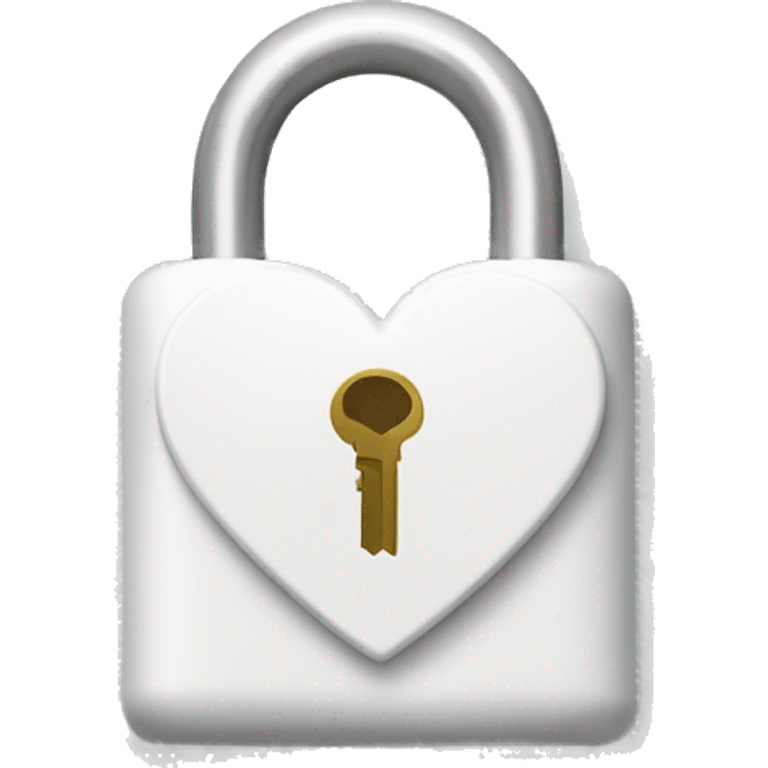 white heart shaped lock and key emoji