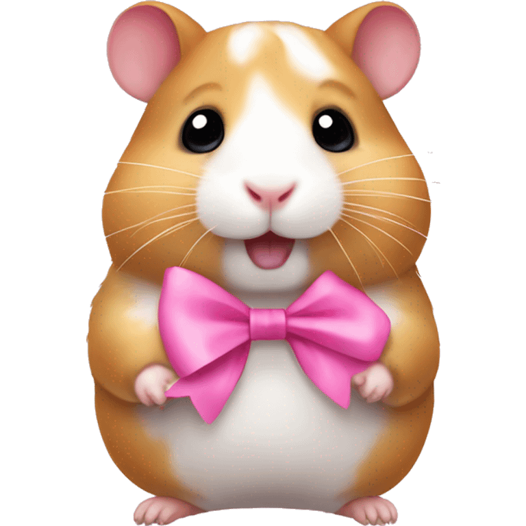 Cute Hamster with pink bow  emoji