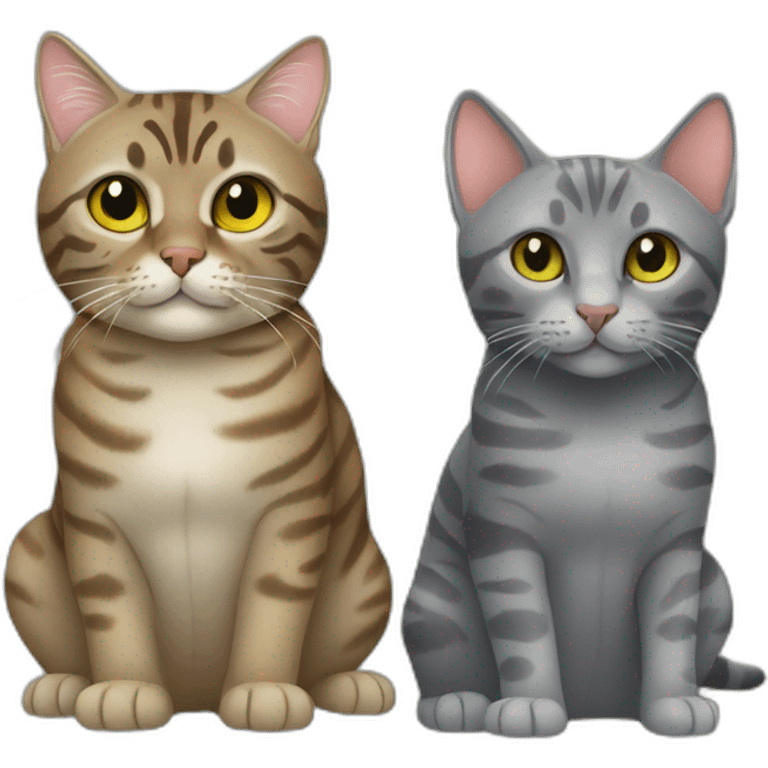 A chartreux cat and a bengal cat together  emoji