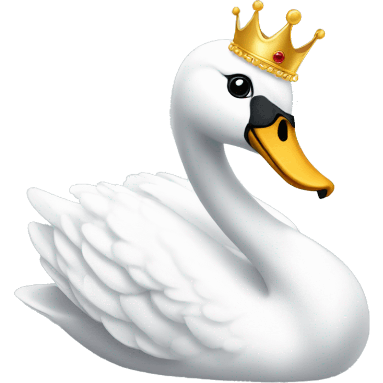 Swan wearing a crown emoji