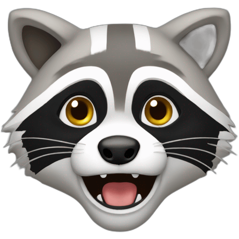 Raccoon crazy emoji