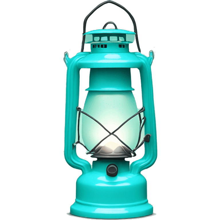 Realistic tiffany blue camping lantern emoji