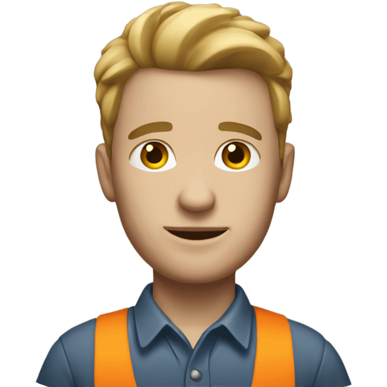 Work man white skin emoji