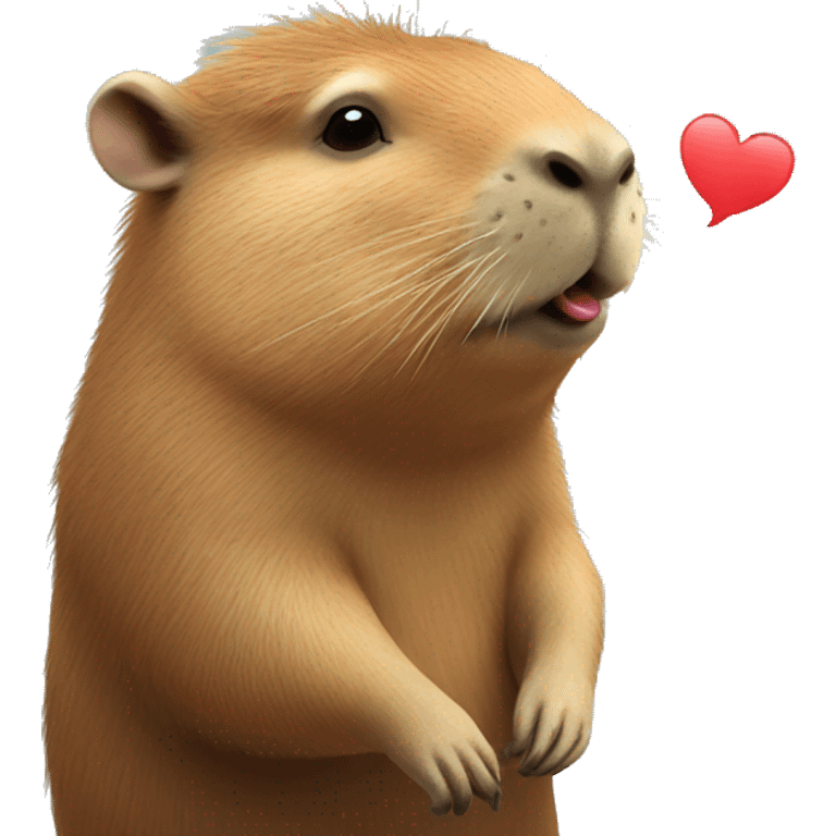 Capybara blowing kisses emoji